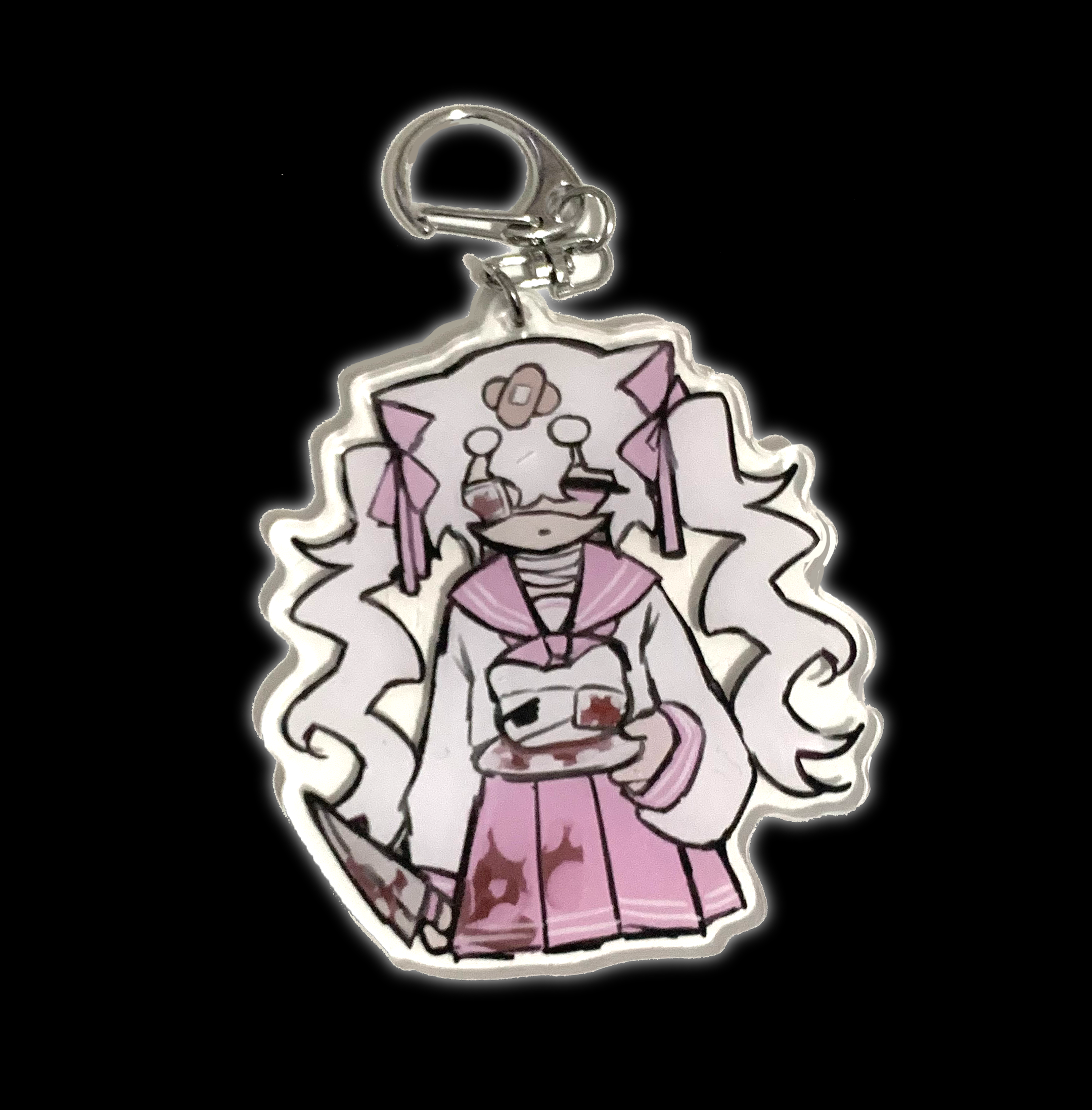 pink cat keychain
