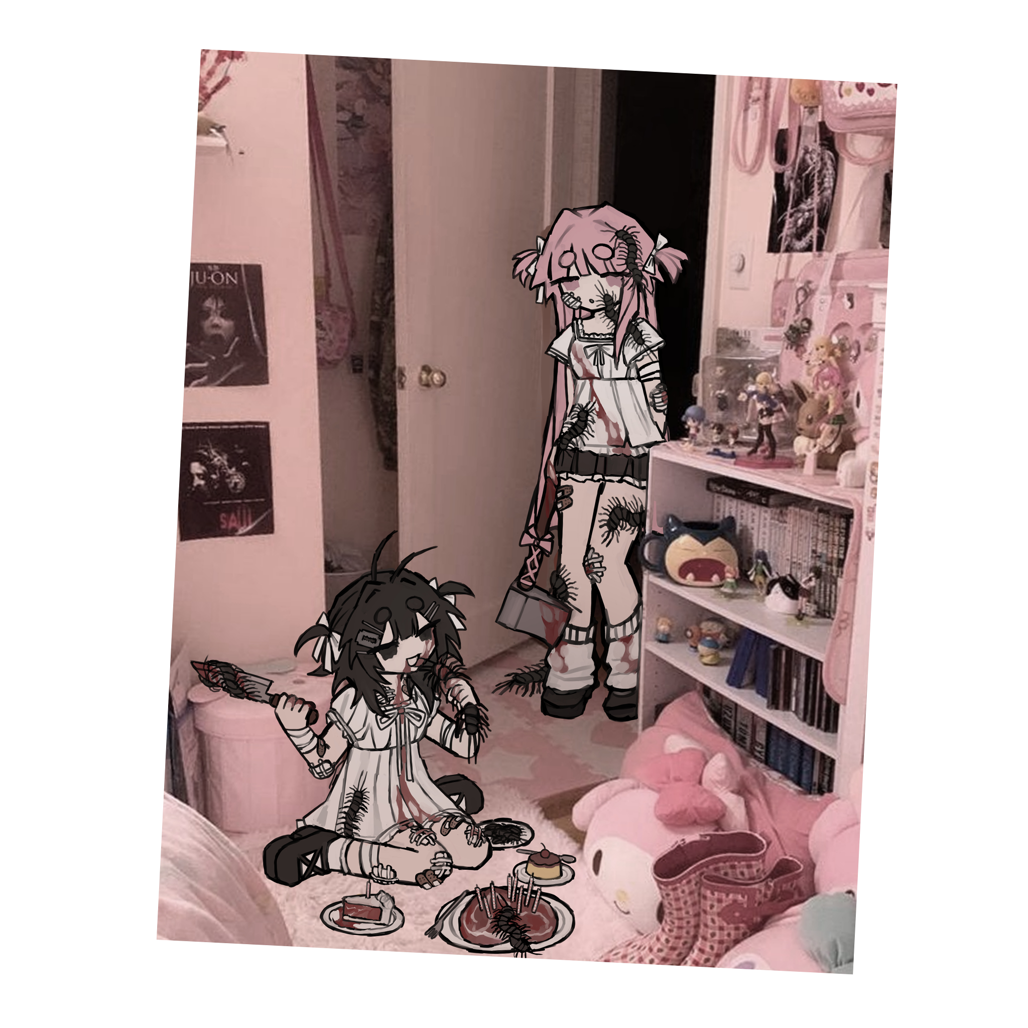 centipede girl friends print