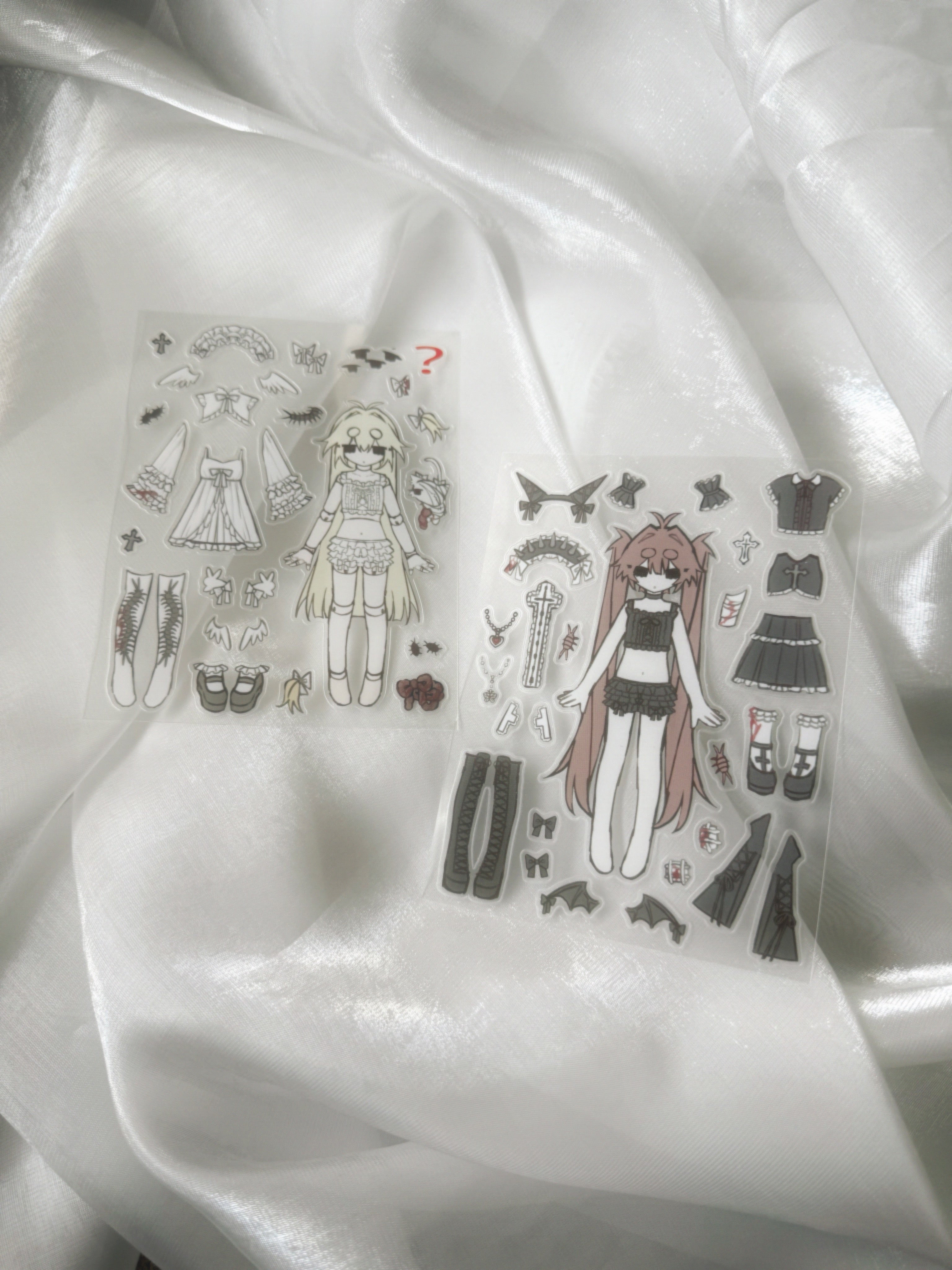 dress up sticker sheet BLACK