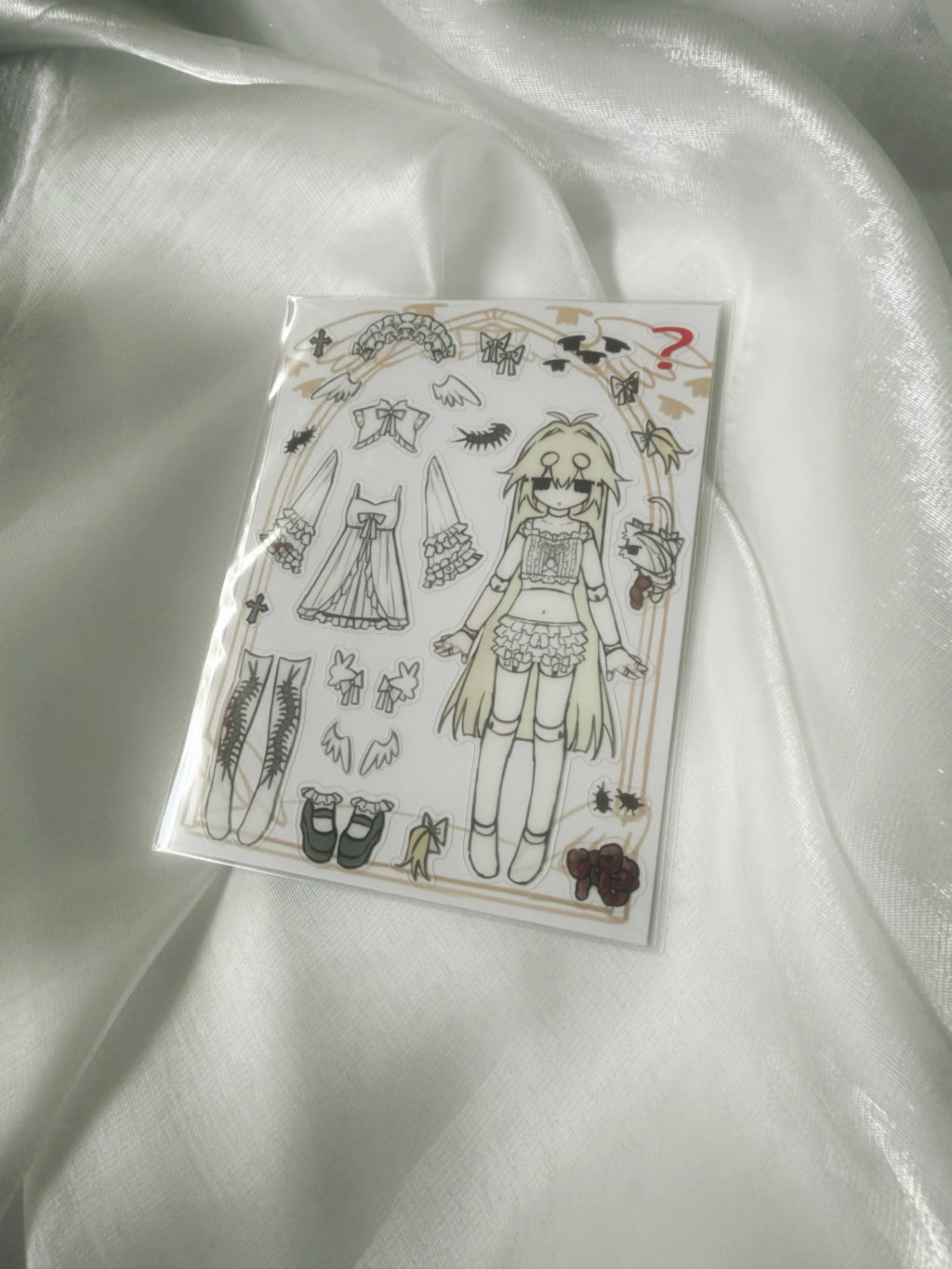 dress up sticker sheet WHITE