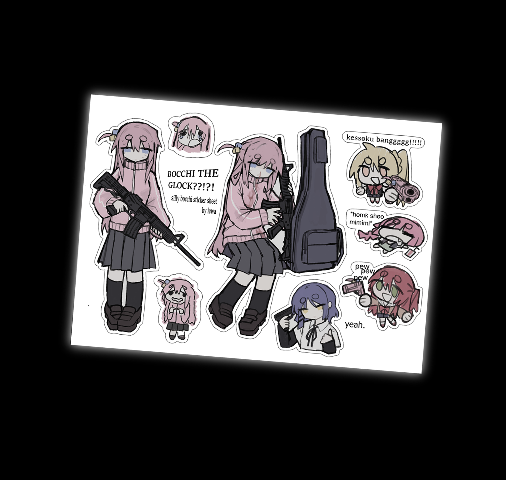 bocchi the glock sticker sheet