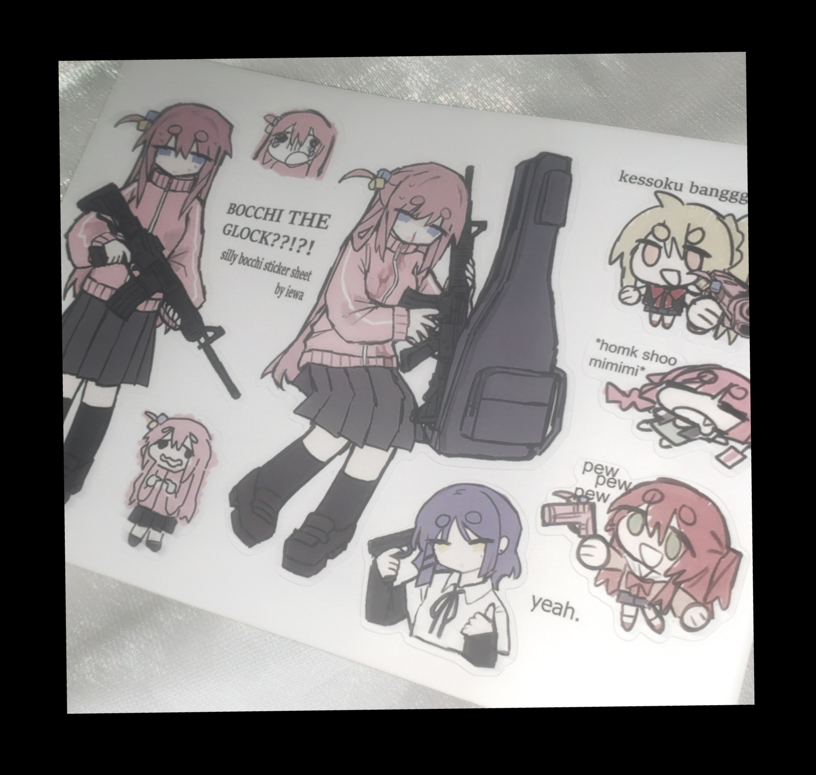 bocchi the glock sticker sheet