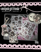 centipede girl friends sticker sheet/ keychains
