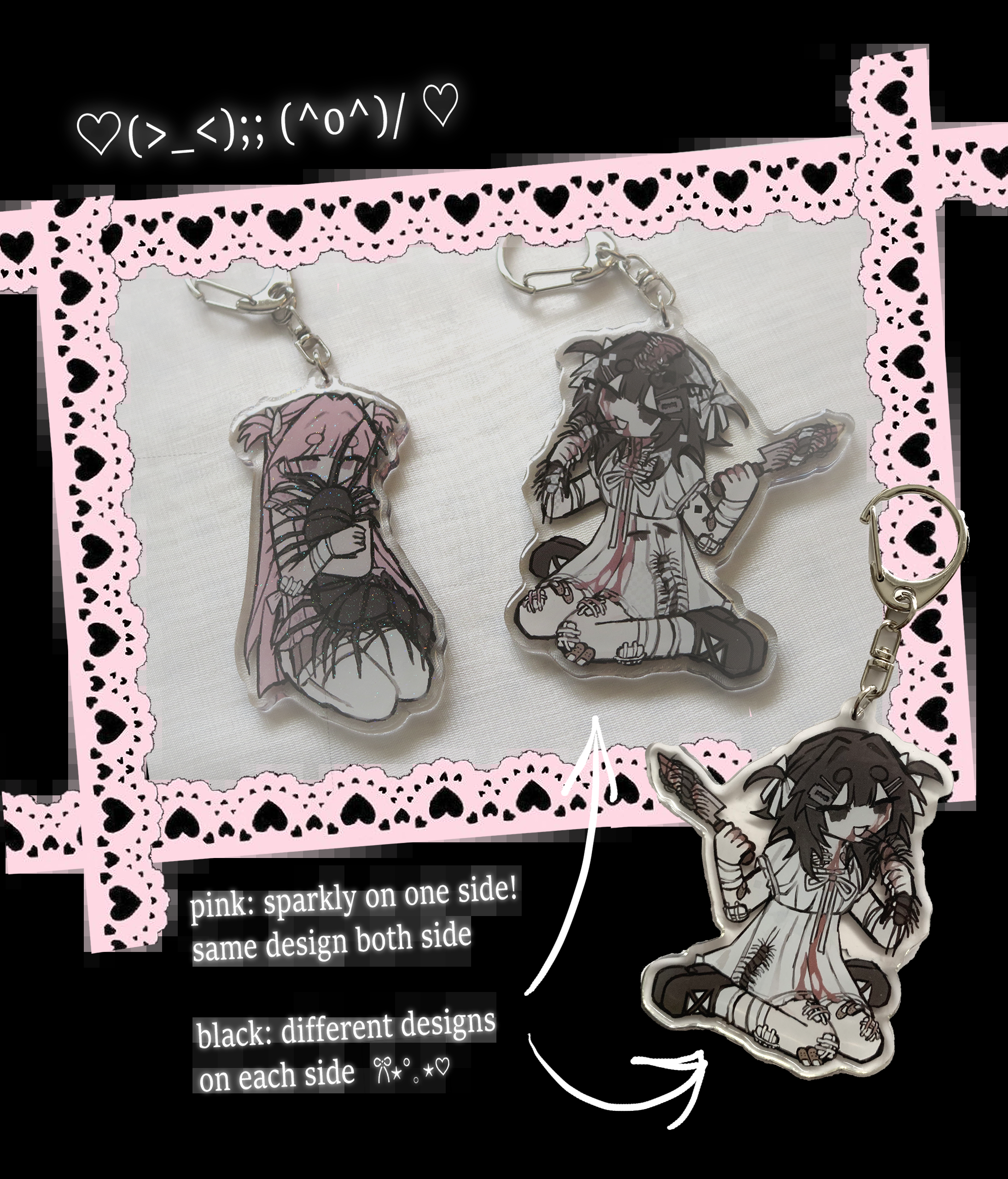 centipede girl friends sticker sheet/ keychains
