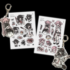 centipede girl friends sticker sheet/ keychains