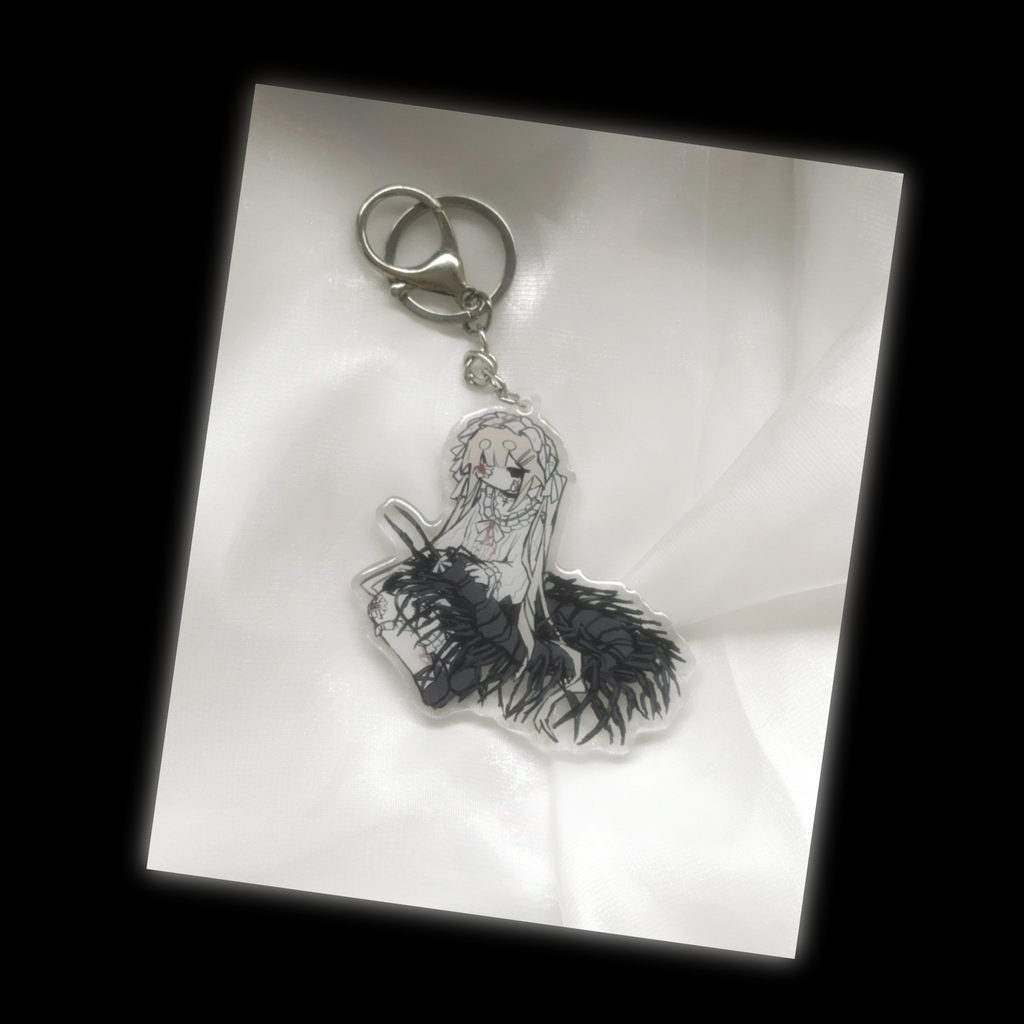 centipede girl keychain