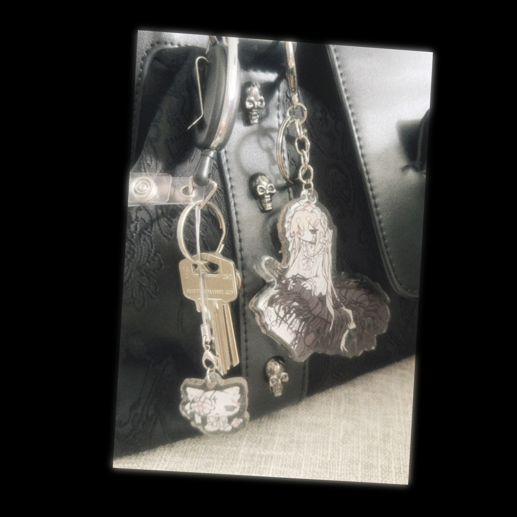 centipede girl keychain