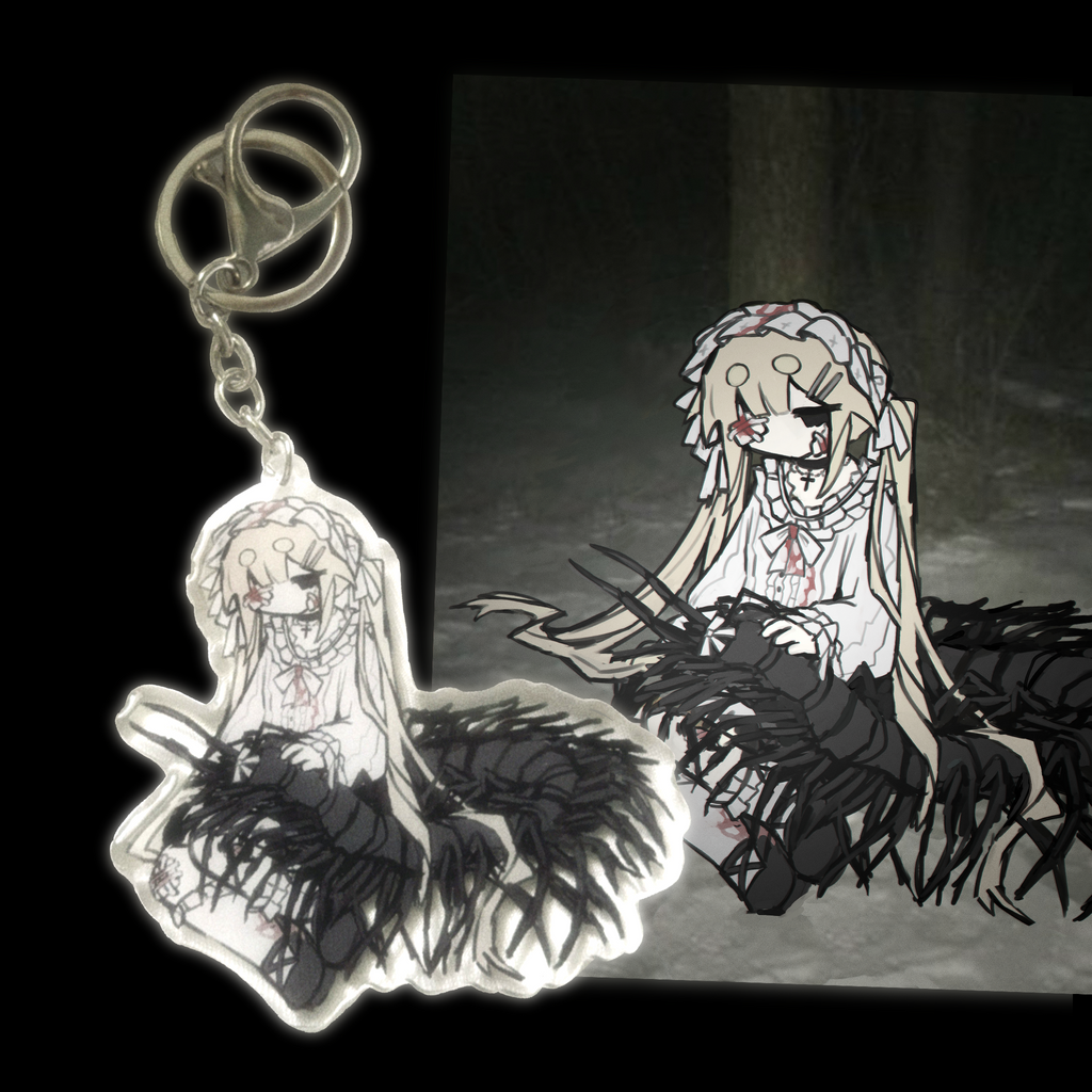centipede girl keychain