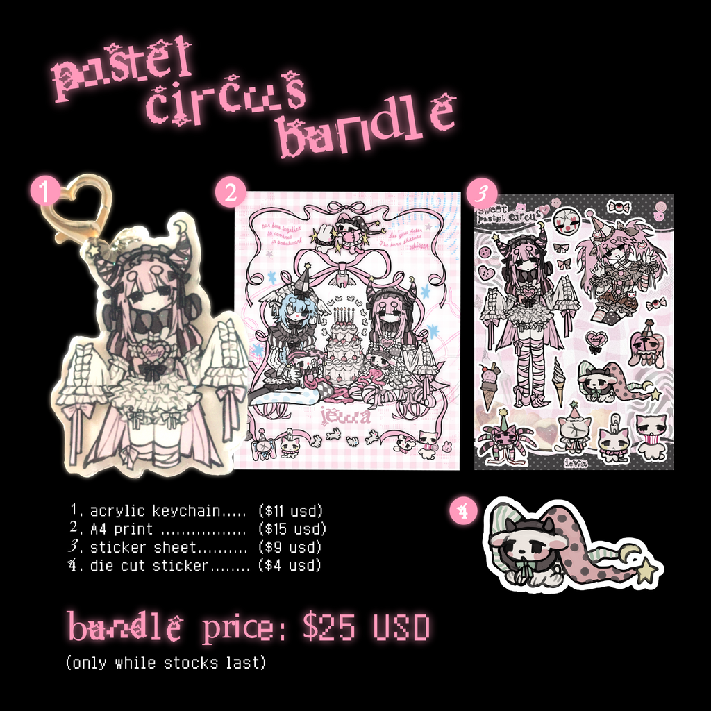 pastel circus sticker sheet