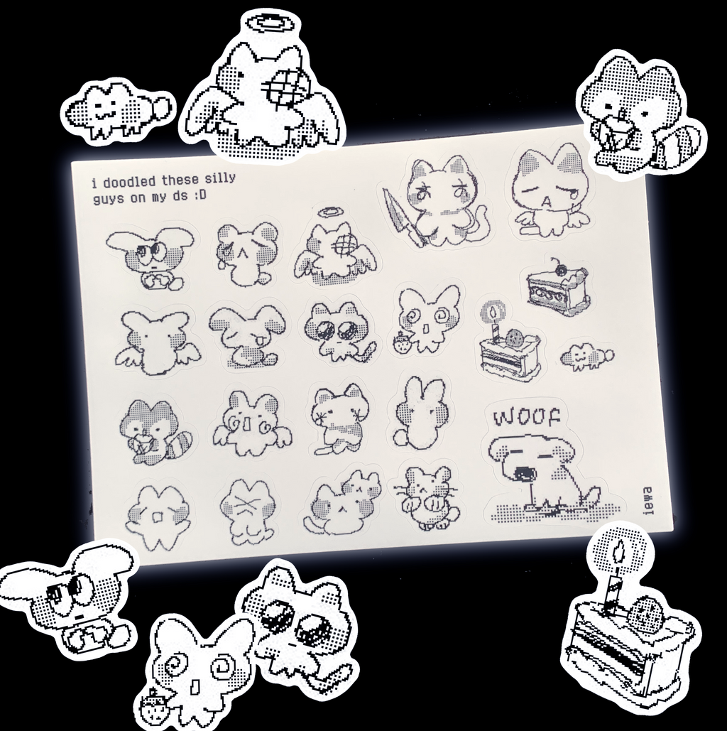 DS doodles sticker sheet