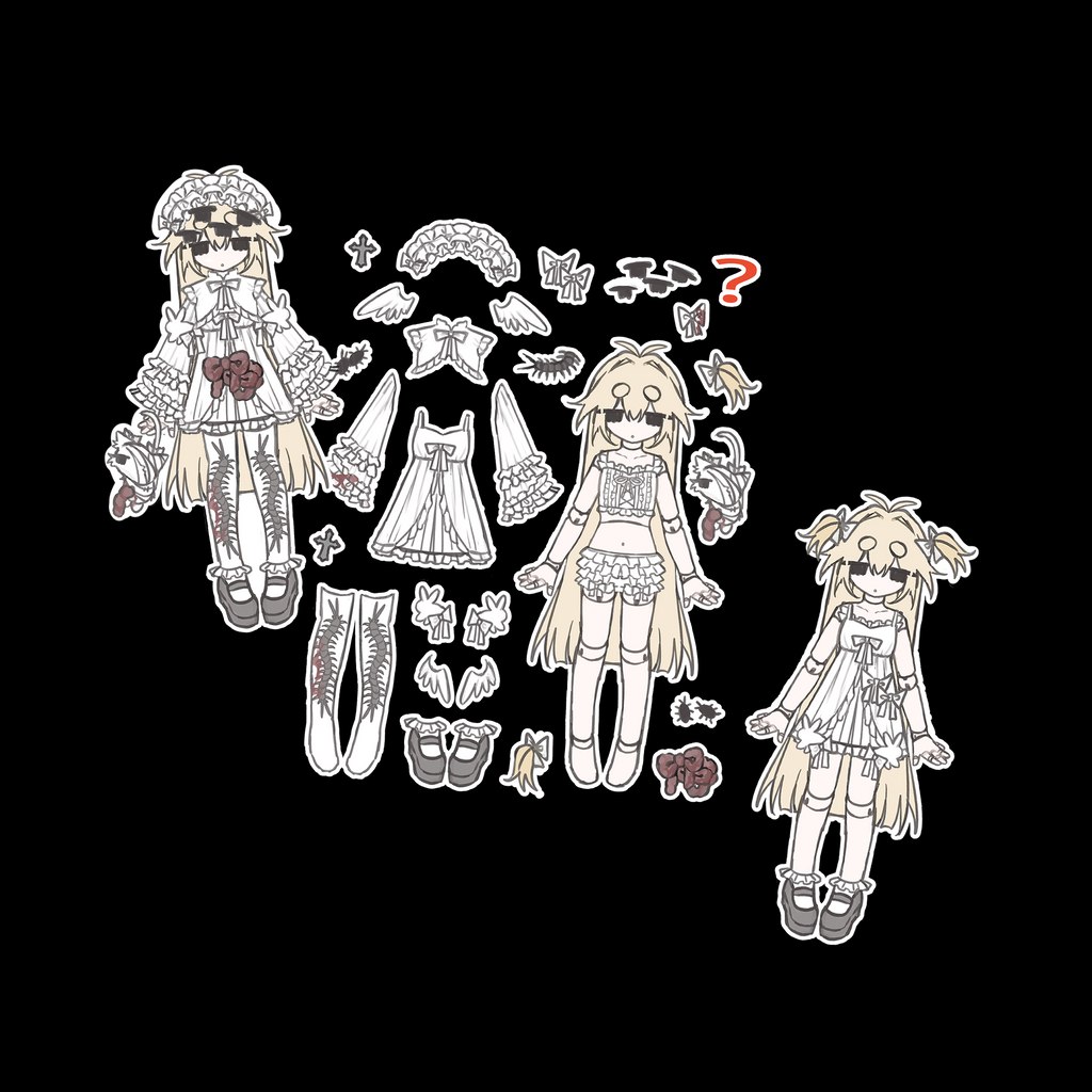 dress up sticker sheet WHITE