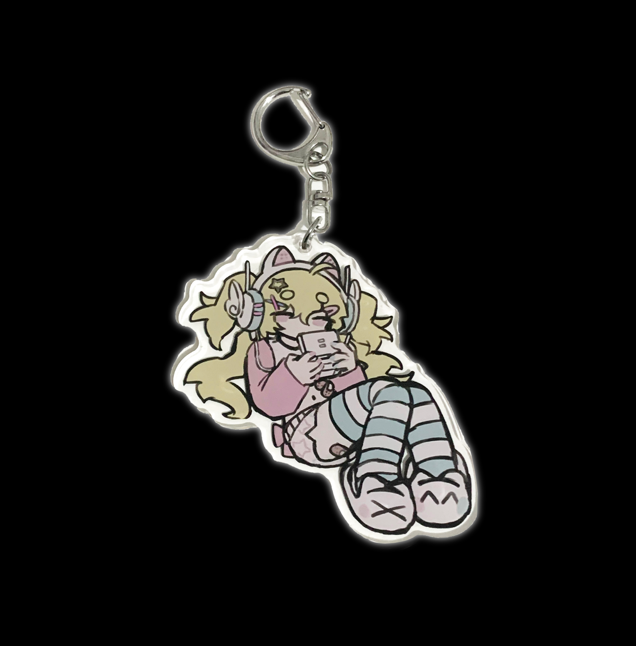 DS gamer girl keychain