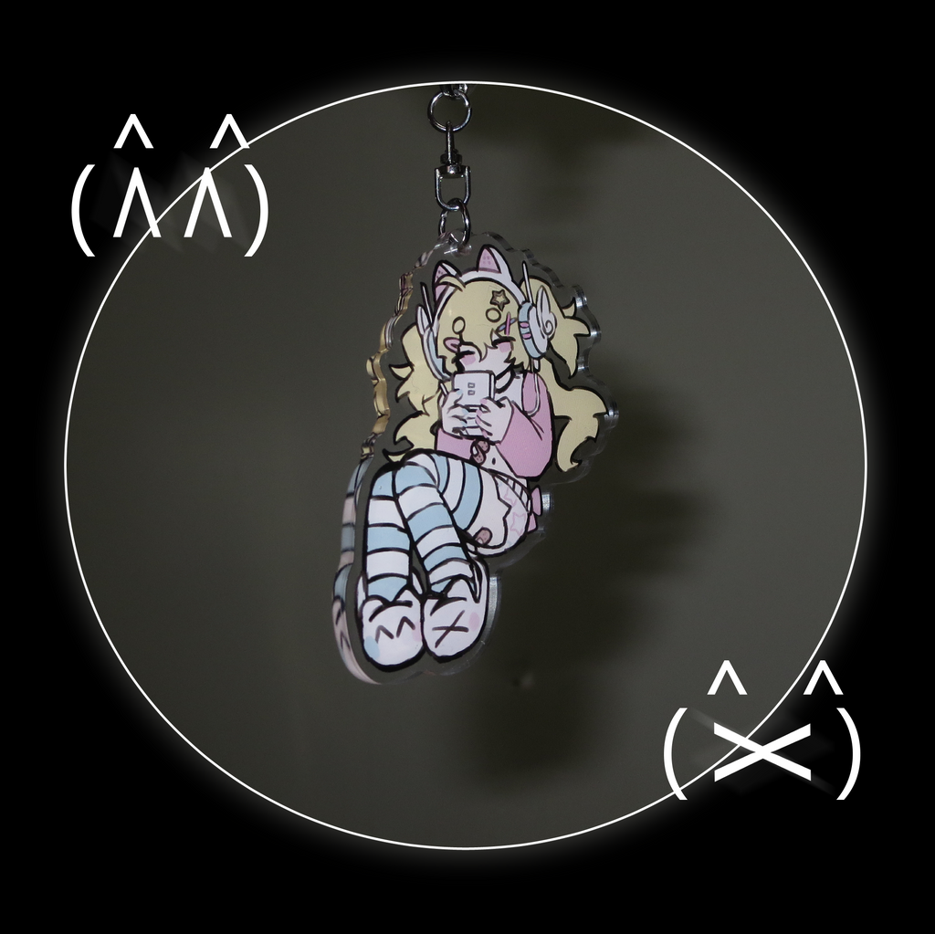 DS gamer girl keychain