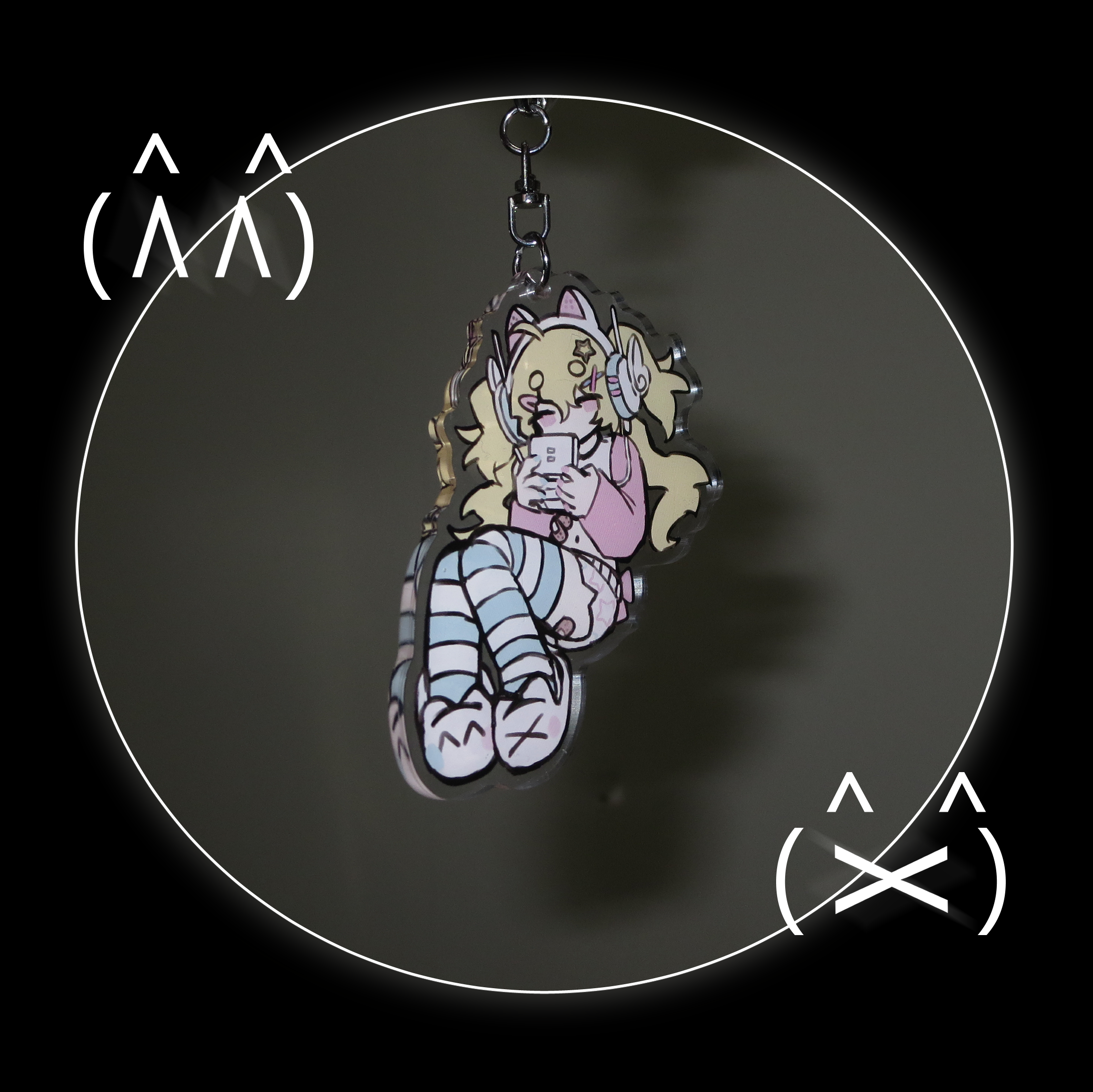 DS gamer girl keychain