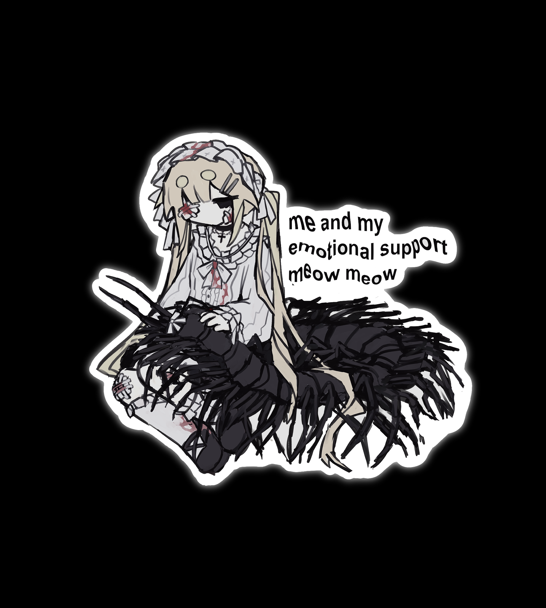 emotional support meowmeow sticker