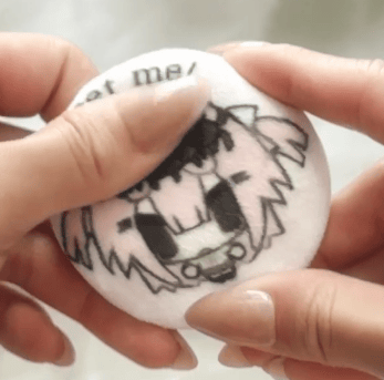pet me cushion badge