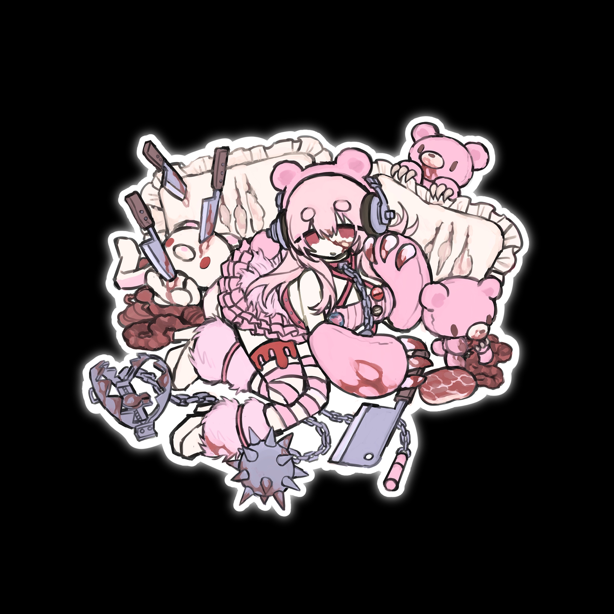 gloomy bear x sonico sticker