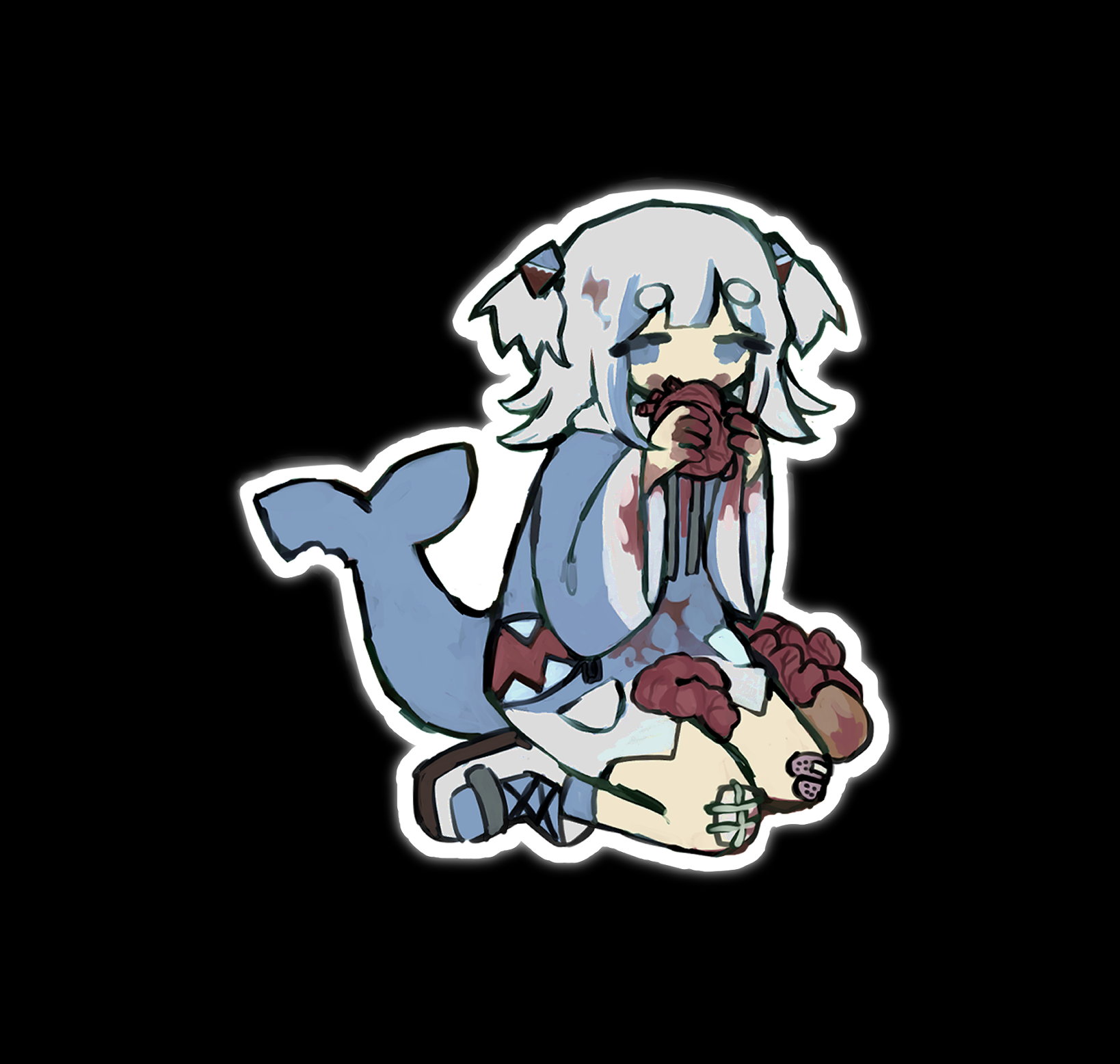 gura eating sticker