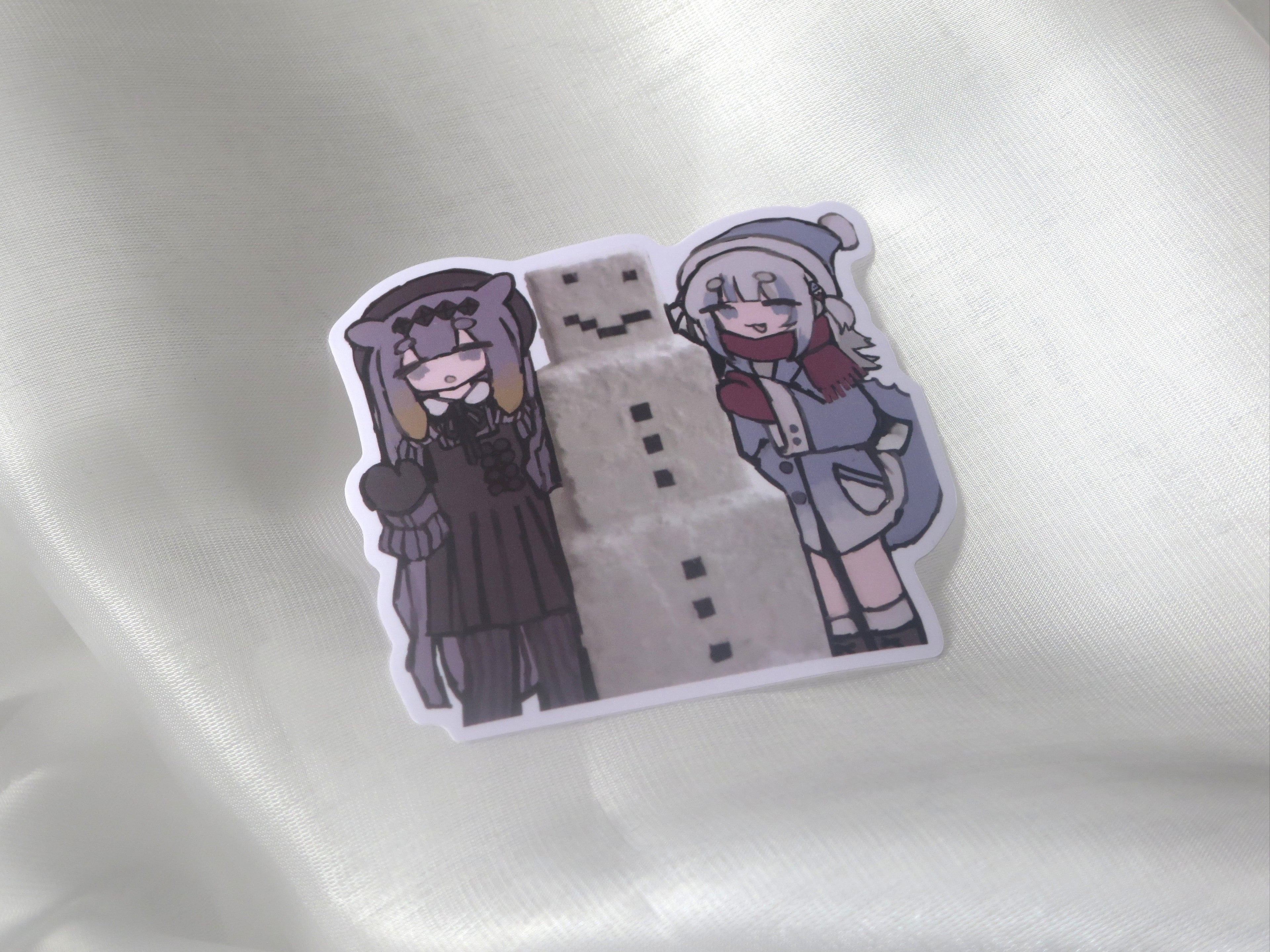 gura ina minecraft snowman sticker/ print