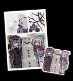 gura ina minecraft snowman sticker/ print