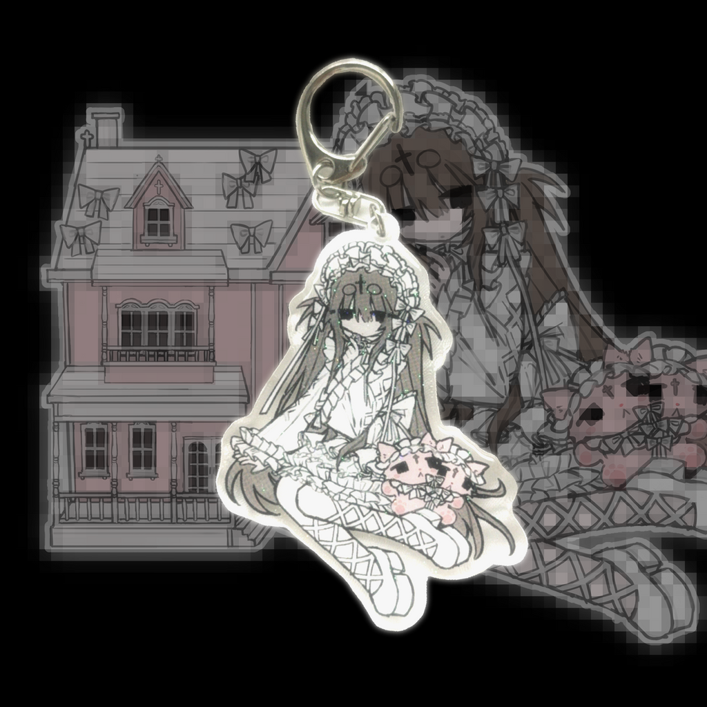 white lolita keychain