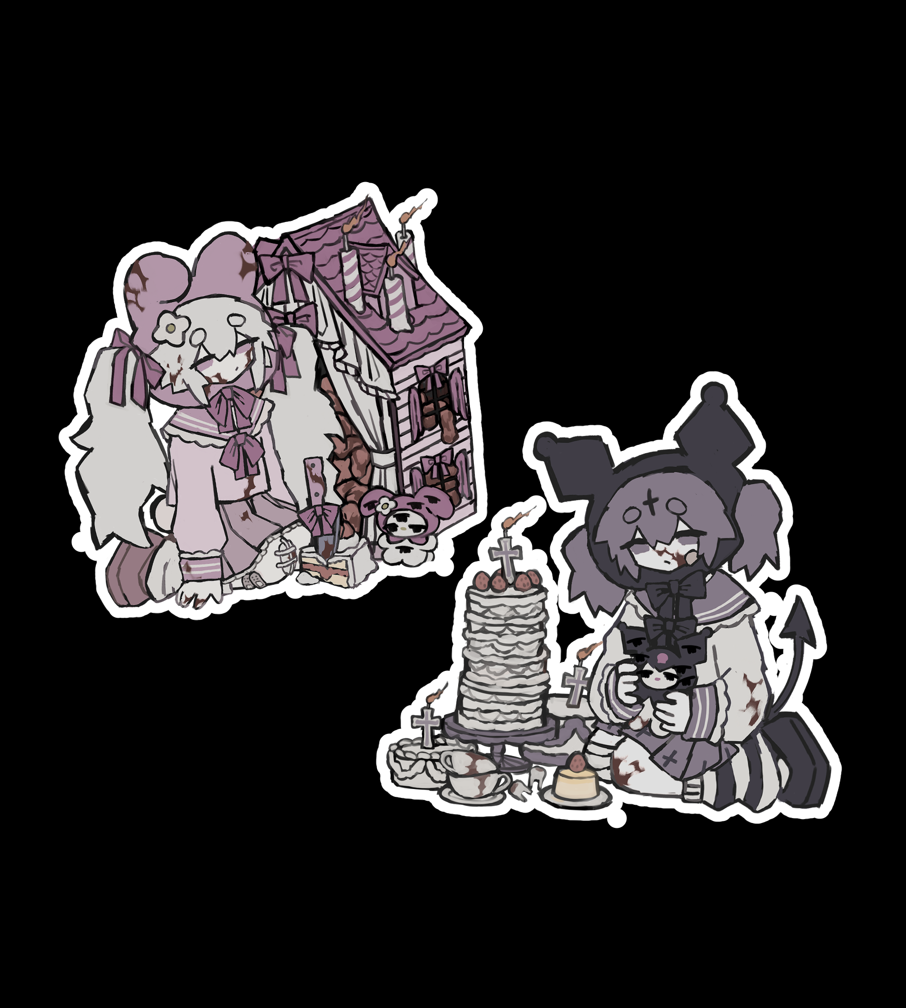 mymelody / kuromi sticker