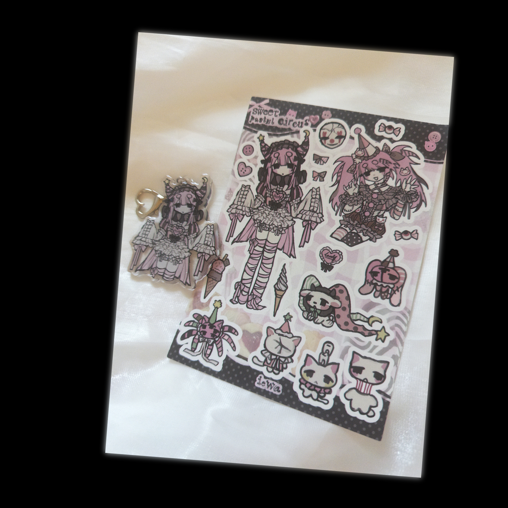 pastel circus sticker sheet