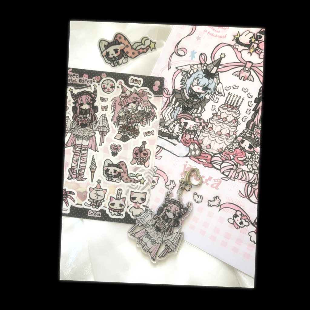 pastel circus sticker sheet