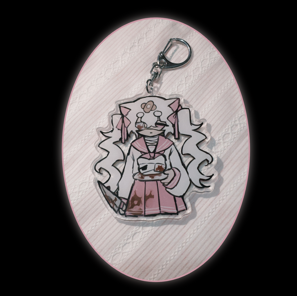 pink cat keychain