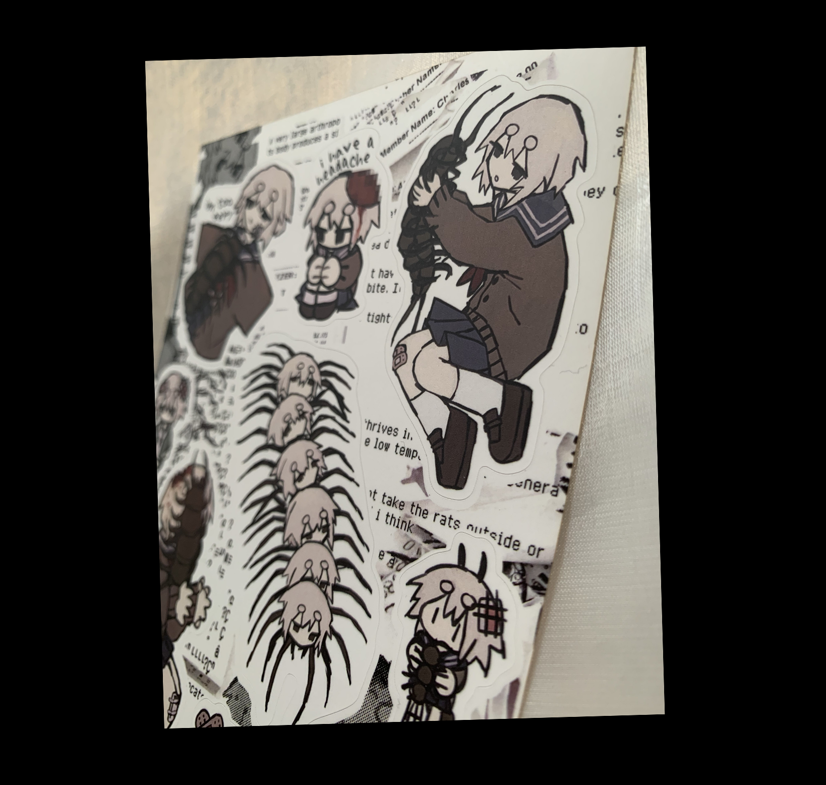 snare flea sticker sheet