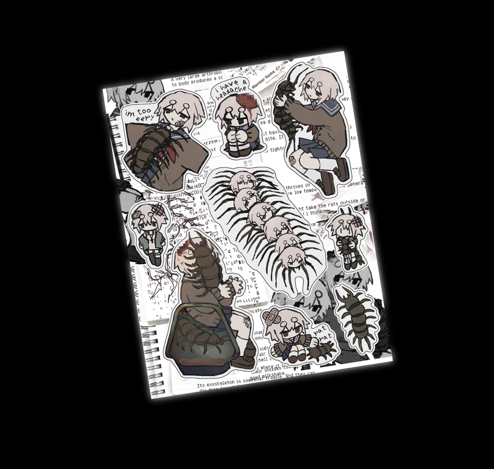 snare flea sticker sheet