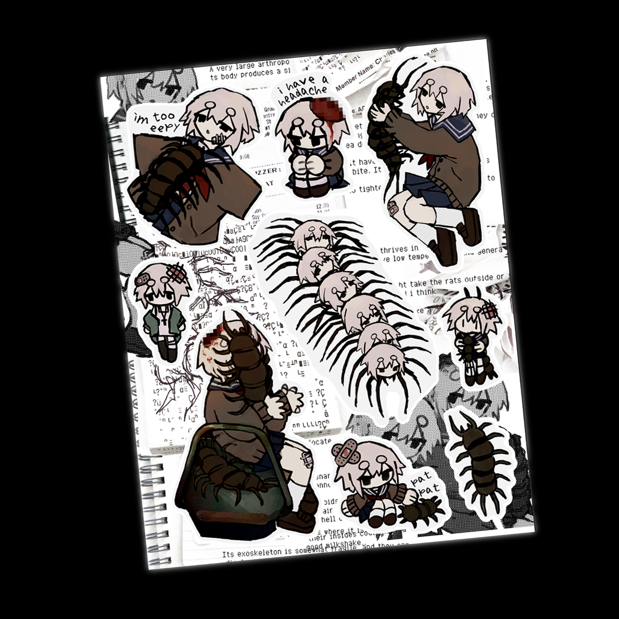 snare flea sticker sheet