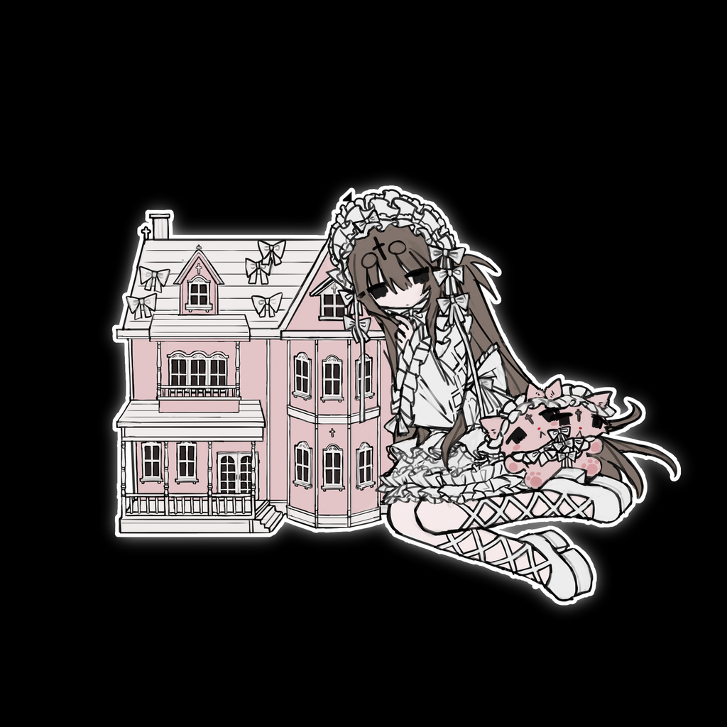 white lolita keychain
