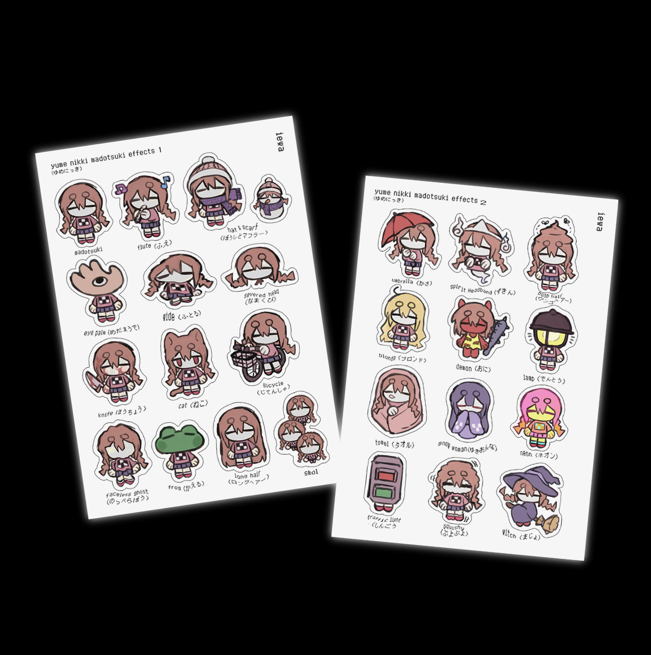 yume nikki sticker sheets
